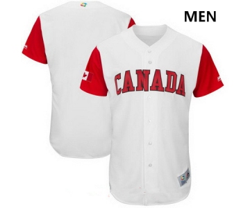 Men's Canada Baseball Majestic White 2017 World Baseball Classic Custom Team Jersey