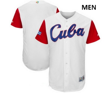 Men's Cuba Baseball Majestic White 2017 World Baseball Classic Custom Team Jersey