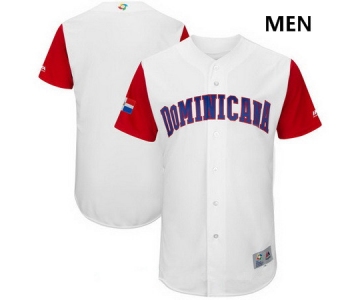 Men's Dominican Republic Baseball Majestic White 2017 World Baseball Classic Custom Team Jersey