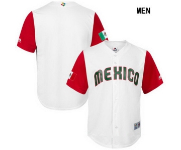 Men's Mexico Baseball Majestic White 2017 World Baseball Classic Custom Alternate Jersey