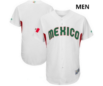 Men's Mexico Baseball Majestic White 2017 World Baseball Classic Custom Team Jersey