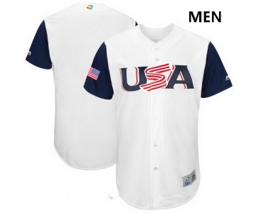 Men's USA Baseball Majestic White 2017 World Baseball Classic Custom Team Jersey