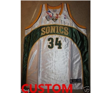 Custom Seattle Supersonics NBA Reebok Jersey