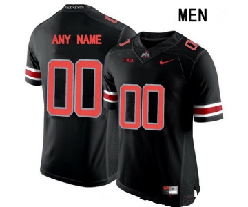 Men's Ohio State Buckeyes Custom College Football Nike Limited Jersey - Lights Black Out