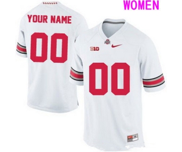 Women's Ohio State Buckeyes Custom College Football Nike Limited Jersey - 2015 White