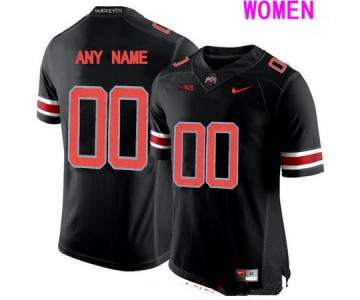 Women's Ohio State Buckeyes Custom College Football Nike Limited Jersey - Lights Black Out