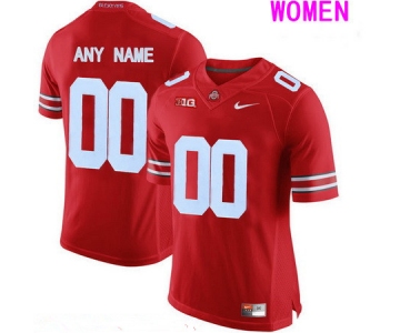 Women's Ohio State Buckeyes Custom College Football Nike Limited Jersey - Red