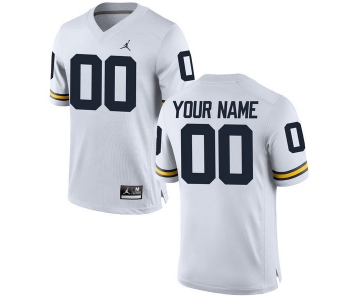 Men's Michigan Wolverines Custom Brand Jordan White Stitched College Football 2016 NCAA Jersey