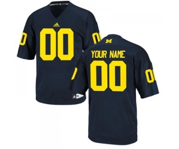 Mens Michigan Wolverines Custom Replica Football Jersey -2015 Navy Blue