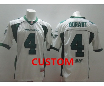 CFL Saskatchewan Roughriders Custom White Jersey