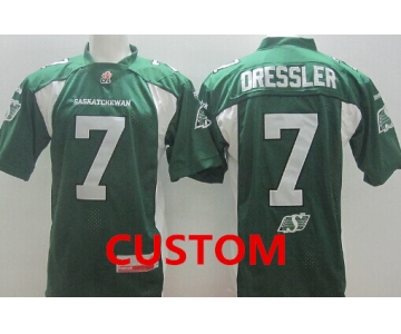 CFL Saskatchewan Roughriders Custom r Green Jersey