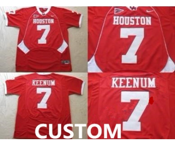 Custom Mens University of Houston Red Jersey