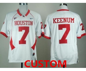 Custom Mens University of Houston White Jersey