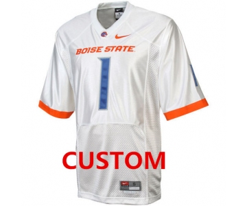 Custom Boise State Broncos White Jersey