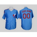Men's Montreal Expos Customized Blue Mitchell & Ness Jersey