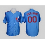 Montreal Expos Customized Blue White Mitchell & Ness Jersey