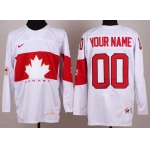 2014 Olympics Canada Mens Customized Youths White Jersey