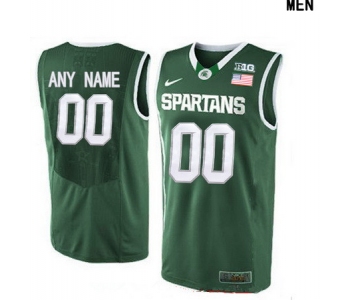 Youth Michigan State Spartans Custom Nike College Basketball Authentic Jersey - Green