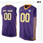 Men's LSU Tigers Custom College Basketball Nike Elite Jersey - Purple
