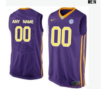 Youth LSU Tigers Custom College Basketball Nike Elite Jersey - Purple