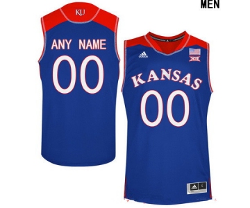 Men's Kansas Jayhawks Custom Adidas College Basketball Authentic Jersey - Royal Blue