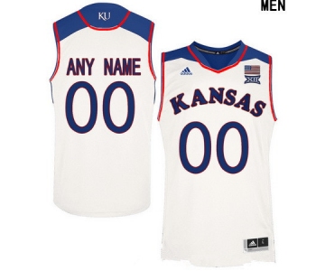 Men's Kansas Jayhawks Custom Adidas College Basketball Authentic Jersey - White