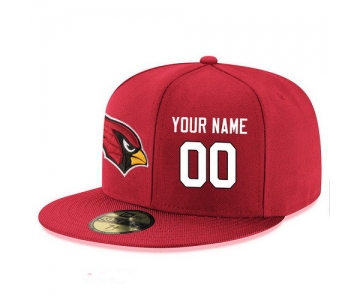 Arizona Cardinals Custom Snapback Cap NFL Player Red with White Number Stitched Hat