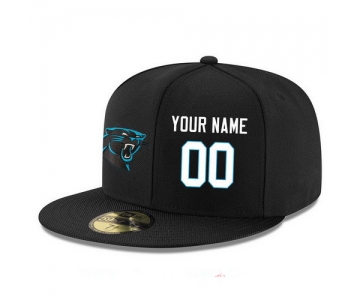 Carolina Panthers Custom Snapback Cap NFL Player Black with White Number Stitched Hat