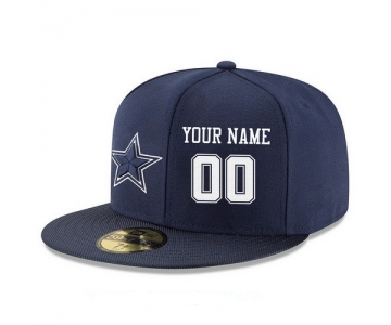 Dallas Cowboys Custom Snapback Cap NFL Player Navy Blue with White Number Stitched Hat