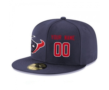 Houston Texans Custom Snapback Cap NFL Player Navy Blue with Red Number Stitched Hat