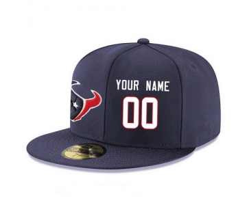 Houston Texans Custom Snapback Cap NFL Player Navy Blue with White Number Stitched Hat