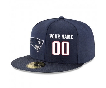 New England Patriots Custom Snapback Cap NFL Player Navy Blue with White Number Stitched Hat