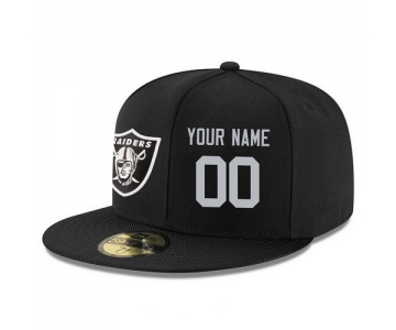 Oakland Raiders Custom Snapback Cap NFL Player Black with Silver Number Stitched Hat