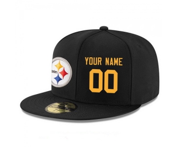 Pittsburgh Steelers Custom Snapback Cap NFL Player Black with Gold Number Stitched Hat