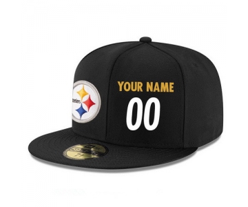 Pittsburgh Steelers Custom Snapback Cap NFL Player Black with White Number Stitched Hat