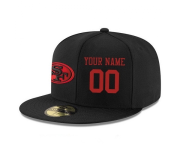 San Francisco 49ers Custom Snapback Cap NFL Player Black with Red Number Stitched Hat