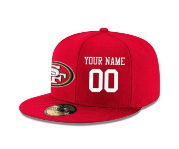 San Francisco 49ers Custom Snapback Cap NFL Player Red with White Number Stitched Hat