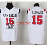 Men's San Diego State University Basketball White Custom Jersey