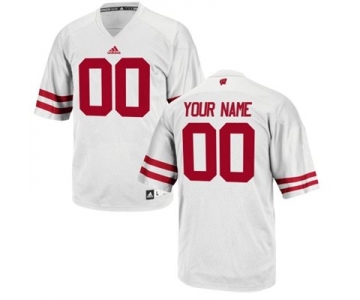 Mens Wisconsin Badgers Custom Replica Football Jersey - 2015 White