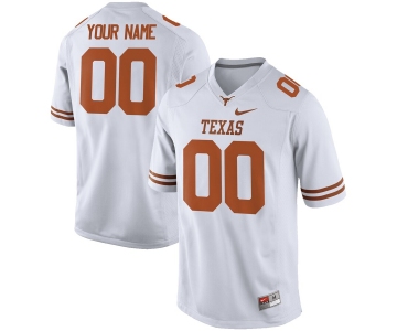 Mens Texas Longhorns Nike White Custom Replica Football Jersey