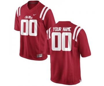 Mens Ole Miss Rebels Custom Replica Football Jersey - 2015 Red