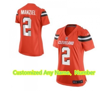 Women's Cleveland Browns Nike Orange Customized 2015 Game Jersey