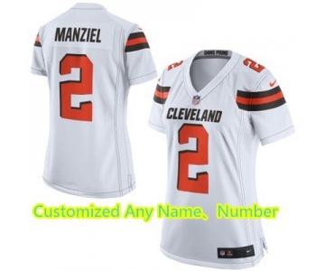 Women's Cleveland Browns Nike White Customized 2015 Game Jersey