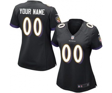 Women's Nike Baltimore Ravens Customized 2013 Black Game Jersey