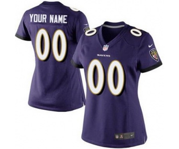 Women's Nike Baltimore Ravens Customized 2013 Purple Game Jersey