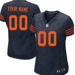 Women's Nike Chicago Bears Customized Blue With Orange Game Jersey