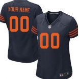 Women's Nike Chicago Bears Customized Blue With Orange Game Jersey