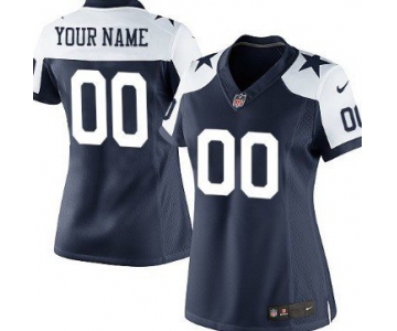 Women's Nike Dallas Cowboys Customized Blue Thanksgiving Game Jersey