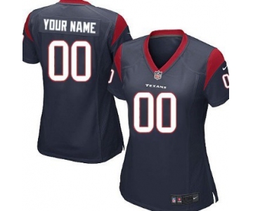 Women's Nike Houston Texans Customized Blue Game Jersey