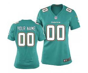 Women's Nike Miami Dolphins Customized 2013 Green Game Jersey